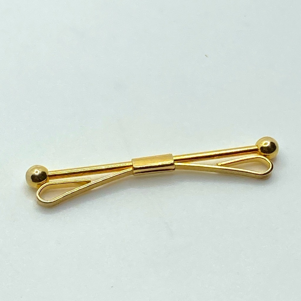 Vtg Gold Tone Collar Clip Collar Bar Collar Holder Men Formal Wear / 2.1”